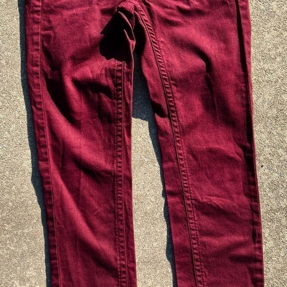 MANGO Jeans Women's Size 6 Wine Burgundy Skinny Slacks Pants Purple Slim Stretch - Picture 5 of 11